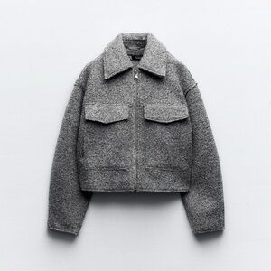 Zara Cropped Bouclé Jacket